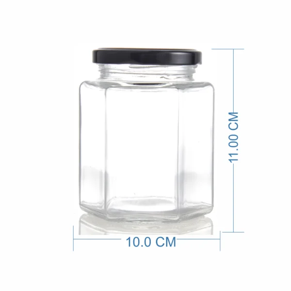 hũ thủy tinh lục giác 500ml